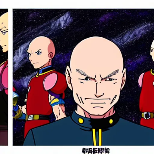 Prompt: captain picard as an anime protagonist, akira toriyama style, manga, 8 k, hyper detailed,