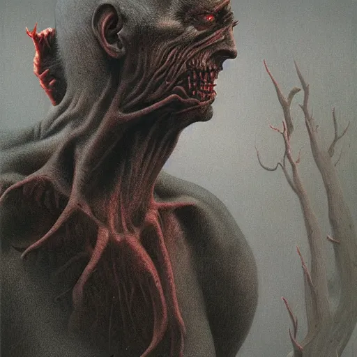 Image similar to a flesh monster 4k by zdzisław beksiński