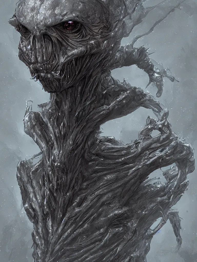 Prompt: a creepy alien looking creature, concept art, digital art, detailed