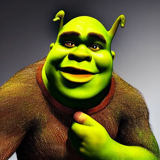 Image similar to photo of Shrek acting pretty