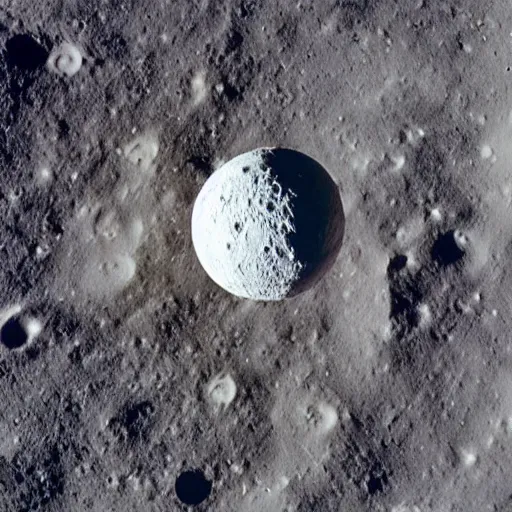 Image similar to rocky moon, perfectly spherical, nasa