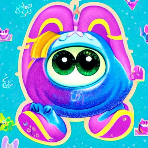 Prompt: boo from monsters inc, lisa frank style