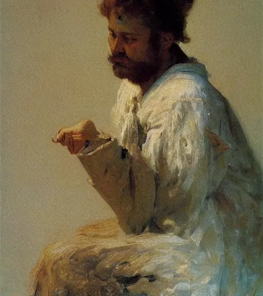 Image similar to high quality high detail painting by ilya repin, expected visitor, hd
