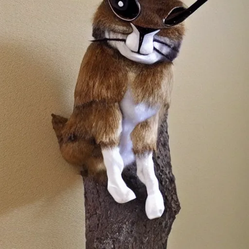 Prompt: very poorly made taxidermy