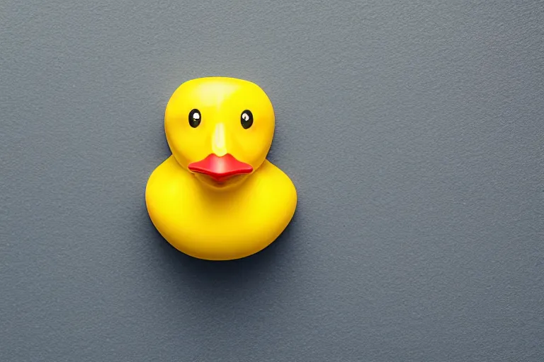 Image similar to a photo of a yellow rubber duck on a background of a blue ocean, front view, close up, photorealistic, 8 k