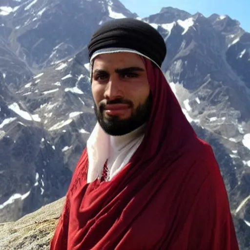 Image similar to a glorified muslim, over the mountains