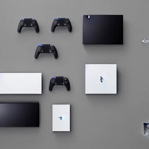 Prompt: Sony's new PlayStation 5, product photography, high resolution, shot with a DSLR, 4k