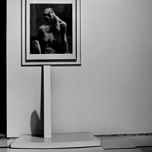 Prompt: an award - winning readymade sculpture, everyday object on a pedestal, empty white room, courtesy of centre pompidou archival pigment print by marcel duchamp