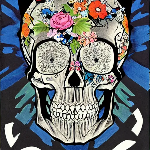 Image similar to portrait painting Disney skull skeleton, comic book, highly detailed, art by Singer Sargent and damien hirst