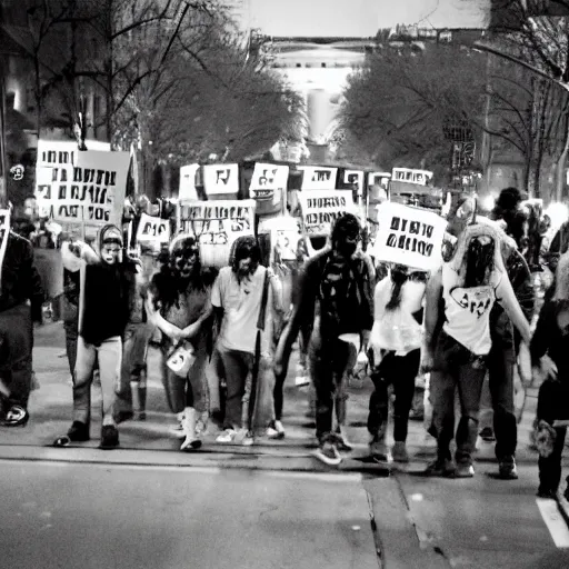 Image similar to zombie protest for zombie rights zombie rights zombie rights 3 5 mm