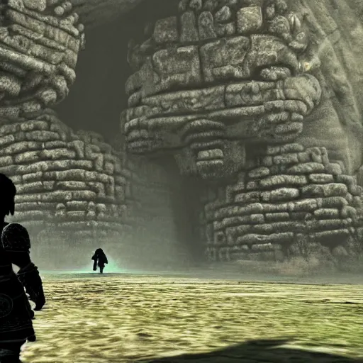 Image similar to snail reimagind in shadow of the colossus