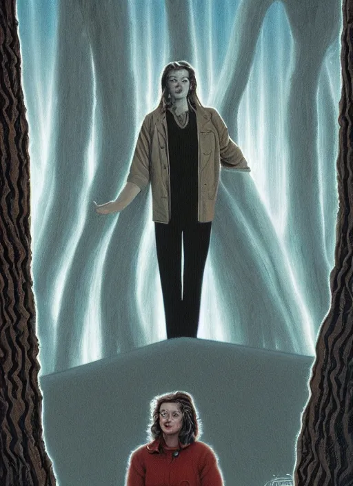 Image similar to twin peaks movie poster art by michael whelan