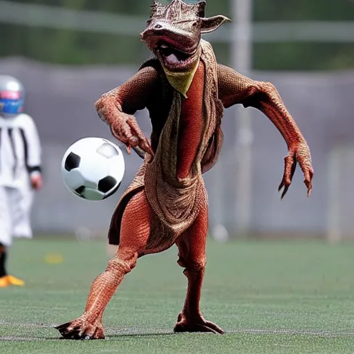 Prompt: jar jar binks doing football tricks