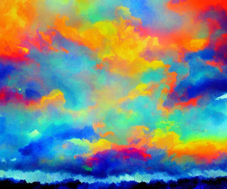 Image similar to clouds, water painting, colorful