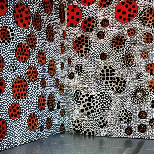 Prompt: a sculpture of yayoi kusama