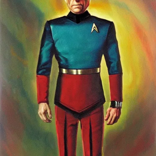 Prompt: commander data from star trek the next generation. realistic concept art painting,