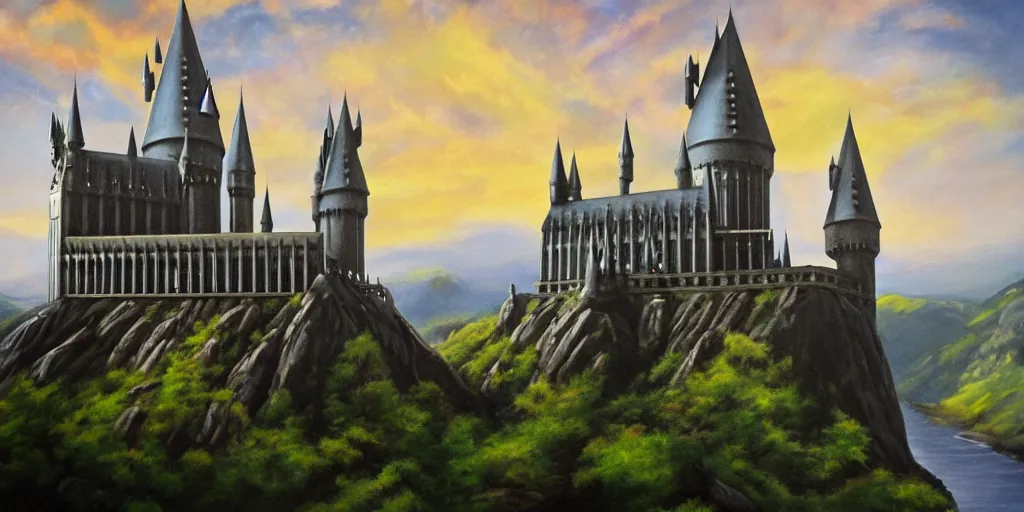 Prompt: hogwarts castle, painting