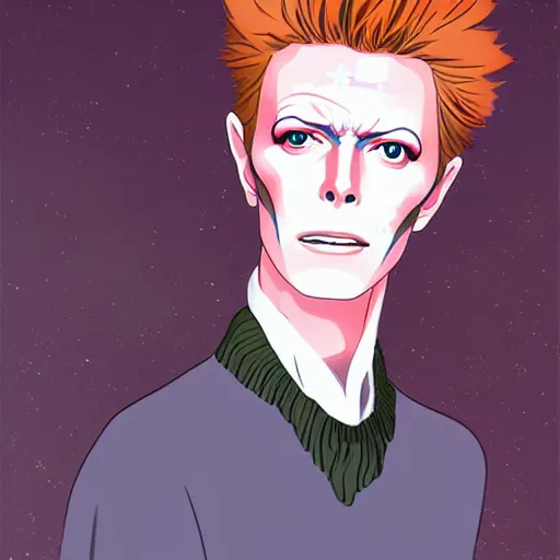 david bowie anime style, studio ghibli, portraiture | Stable Diffusion ...