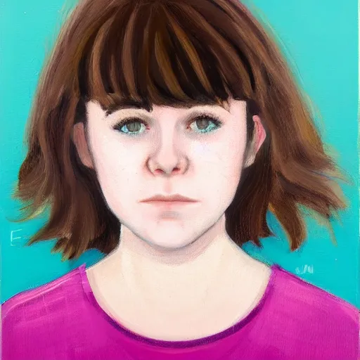 Image similar to https://s.mj.run/SVF9-OTU880 https://artbreeder.b-cdn.net/imgs/e304bf5b490f19c85cd53281a2de.jpeg portrait of a welsh teenage girl with dark brown hair, glowing skin, delicate features, amelie poulain, fantasy, intricate, elegant, dress shirt, highly detailed, digital painting, artstation, concept art, smooth, sharp focus, illustration, art by Krenz Cushart and Artem Demura and alphonse mucha