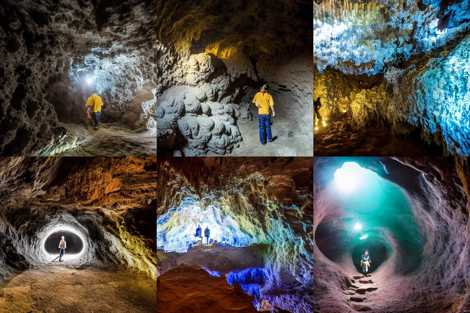 Prompt: Exploring the Deep Chrystal Garden Cave that is merged with the interior of a convenience store, National Geographic Photo Contest Winner