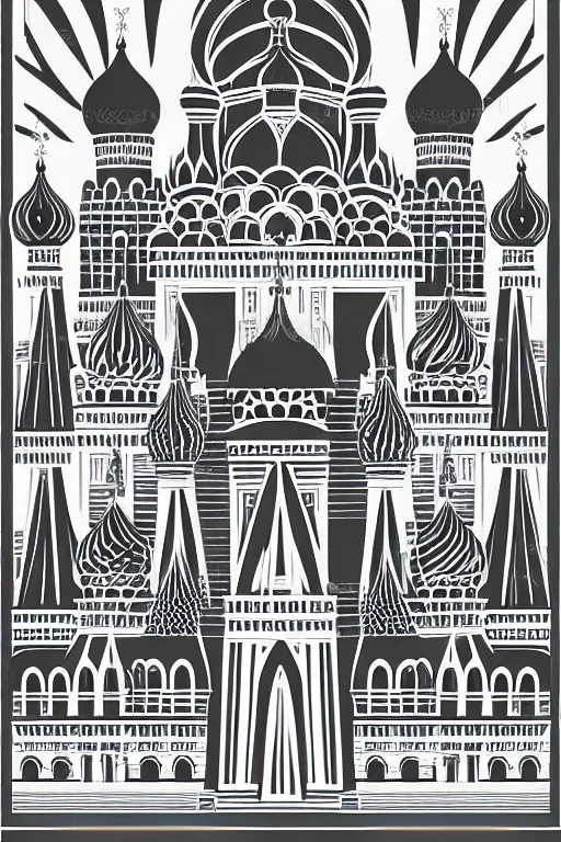 Image similar to minimalist boho style art of moscow, illustration, vector art