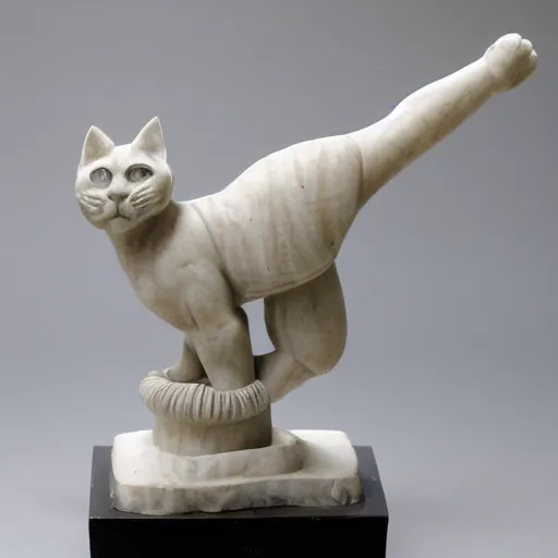 Image similar to marble statue of a karate cat