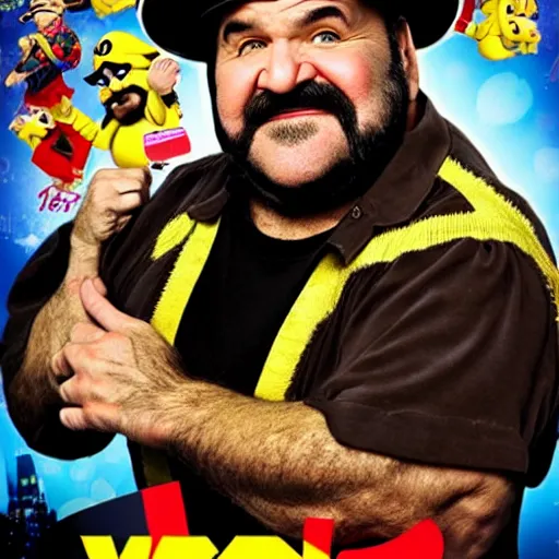 Prompt: live-action-Wario-hollywood movie casting, played by Dom DeLuise, posing for poster photography