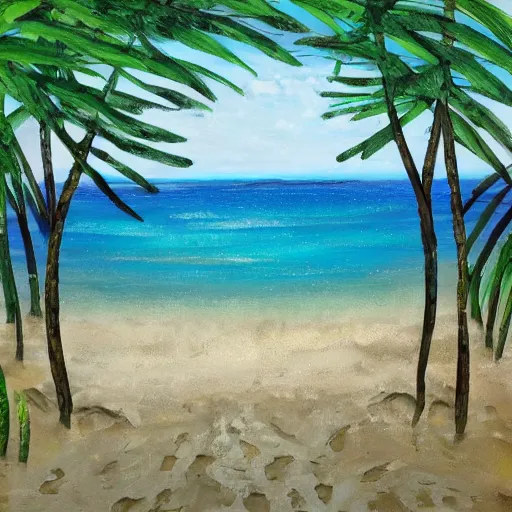 Prompt: beach forest