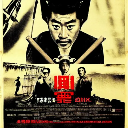 Image similar to full sized movie poster of a 1 9 6 0 s samurai film, highly detailed,