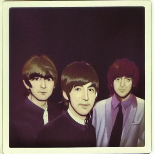 Prompt: Polaroid of The Beatles, by Dice Tsutsumi, Makoto Shinkai, Studio Ghibli