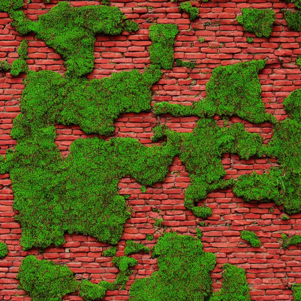 photo of an irregular brick wall texture covered in