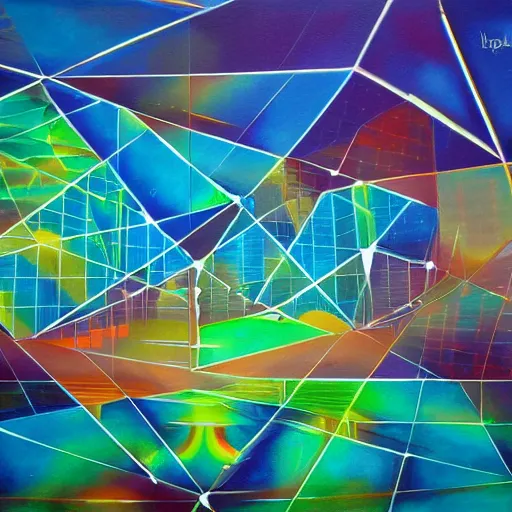 Image similar to solar punk city, geometry will draw the soul toward the truth and create the spirit of philosophy, galactic nebula, surrealist oil painting