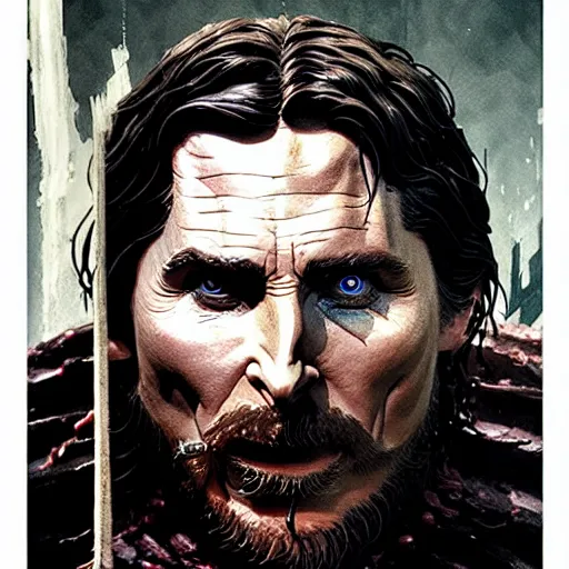 Image similar to christian bale as Gorr the God Butcher in a Marvel movie by nuri iyem, james gurney, james jean, greg rutkowski, anato finnstark. hyper detailed, 50mm, award winning photography.