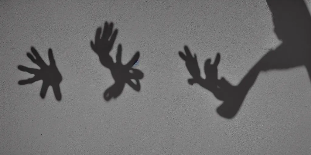 Image similar to A shadow in the shape of an elephant casted on the wall by a pair of hands, photo