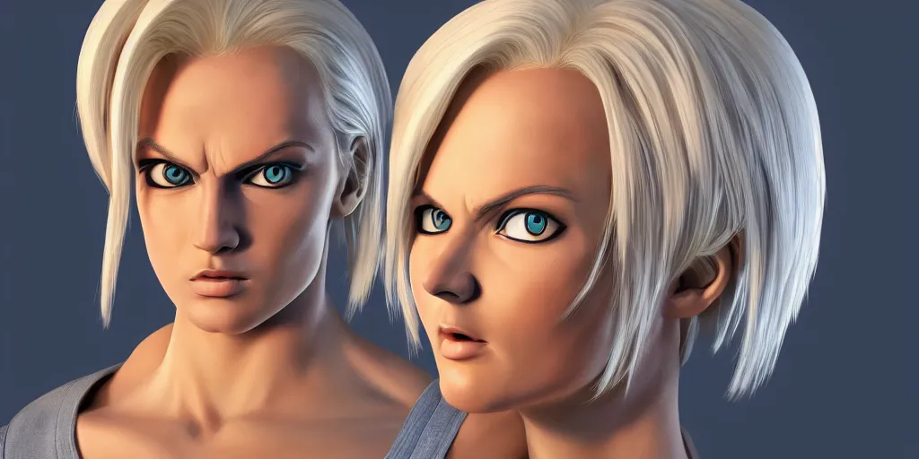 Image similar to android 18, hyper realism, 8k,