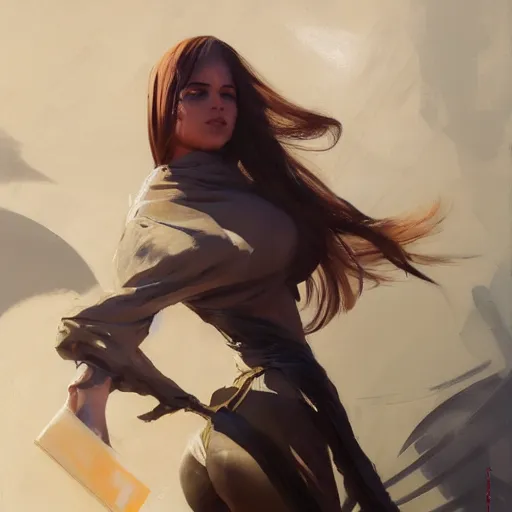 Prompt: greg manchess portrait painting of yorha type a no. 2, organic painting, sunny day, matte painting, bold shapes, hard edges, street art, trending on artstation, by huang guangjian and gil elvgren and sachin teng