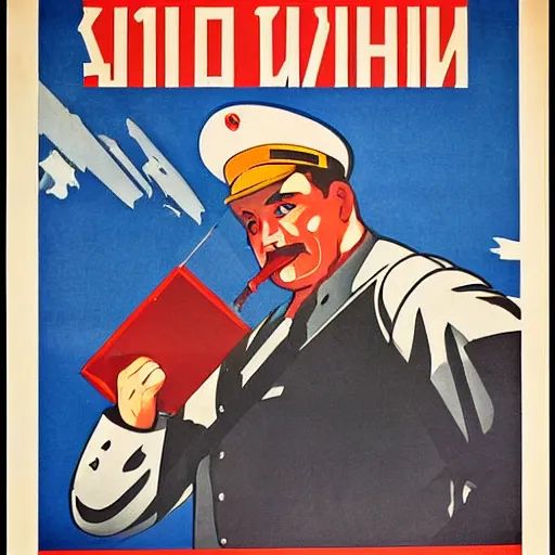 Prompt: soviet propaganda poster of a big bellied trucker