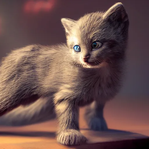 Image similar to full body pose, hyperrealistic photograph of cheshire kitten, dim volumetric lighting, 8 k, octane beautifully detailed render, extremely hyper detailed, intricate, epic composition, cinematic lighting, masterpiece, trending on artstation, very very detailed, stunning, hdr, smooth, sharp focus, high resolution, award, winning photo, dslr, 5 0 mm