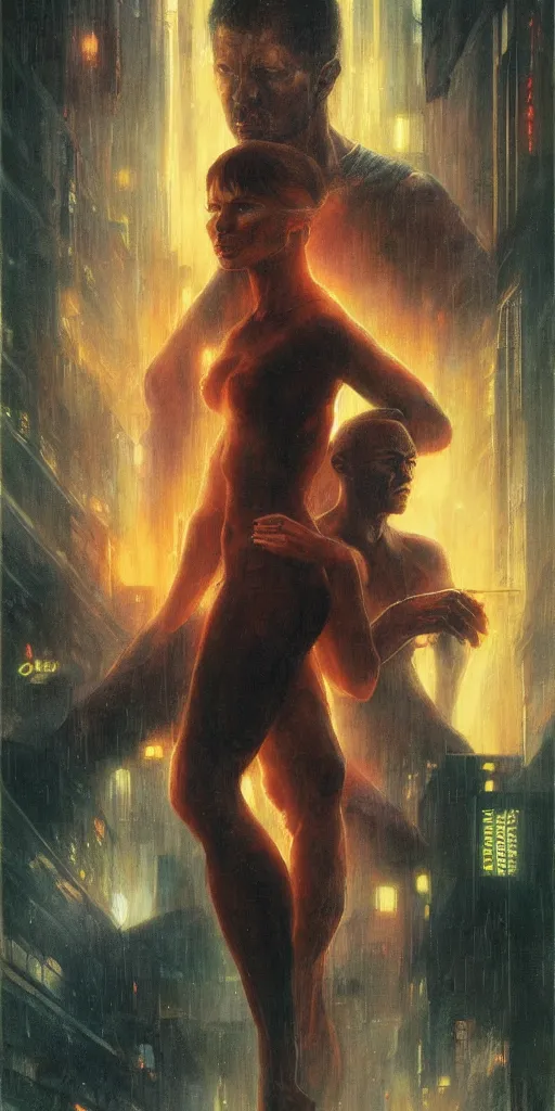 Prompt: epic masterpiece Blade Runner 2049 neon, by Edgar Maxence and Ross Tran and Michael Whelan, boris vallejo, frank frazetta