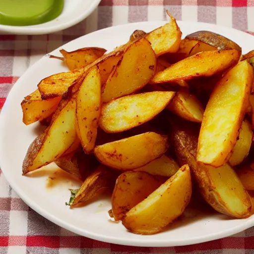 Prompt: tasty fried potato heavenly meal