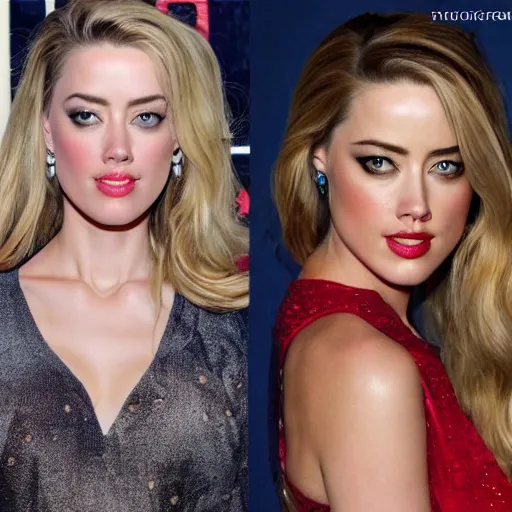 Image similar to uhd, high resolution photography of woman, genetic combination of donald trump and amber heard face, amber heard body, donald trump face, symmetrical upper body, body focus