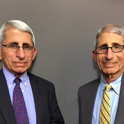 Image similar to a photo of George Floyd standing next to Dr. Anthony Fauci