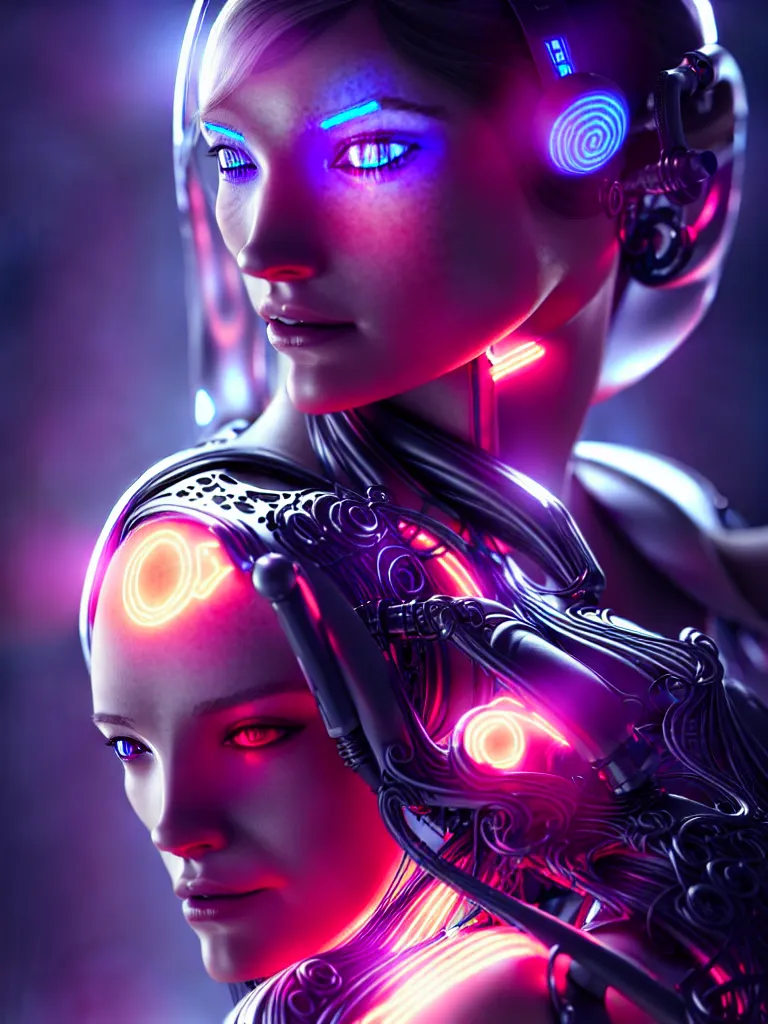 Premium Photo  3d illustration of science fiction cyborg female