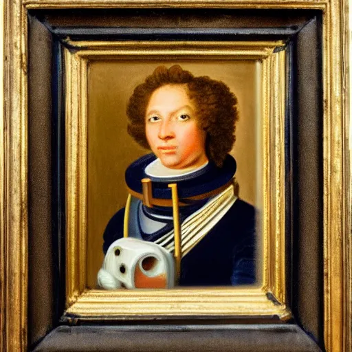 Image similar to rococo baroque portrait astronaut