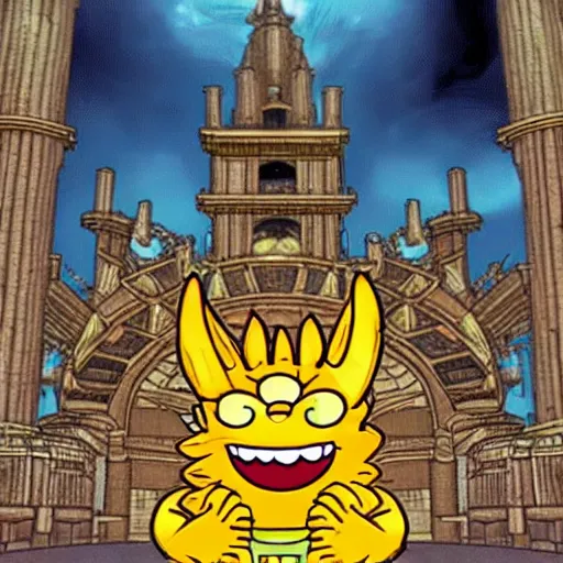 Image similar to garfield as final fantasy boss