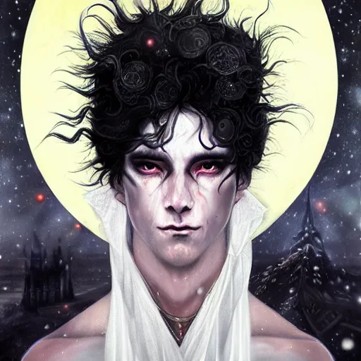 Prompt: Portrait of the man who is the greatest fantasy villain of all time, by harumi hironaka and charlie bowater and edmund blair leighton