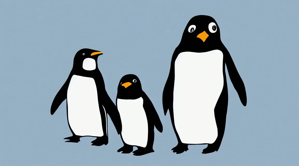 Prompt: linux tux penguin wallpaper painted by gogan