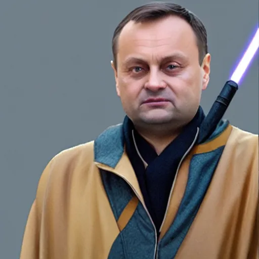 Image similar to Andrzej Duda as a Jedi,