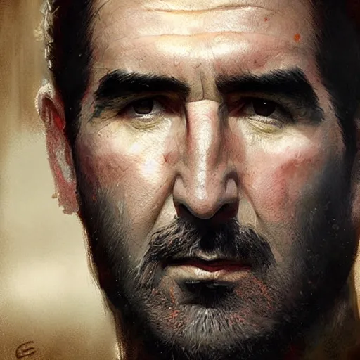 Image similar to A portrait of Eric Cantona, Matte painting , detailed painting, greg rutkowski