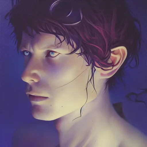 Image similar to iconic young animator portrait by gaston bussierre and charles vess and james jean and erik jones and rhads, inspired by ghost in the shell, beautiful fine face features, intricate high details, sharp, ultradetailed